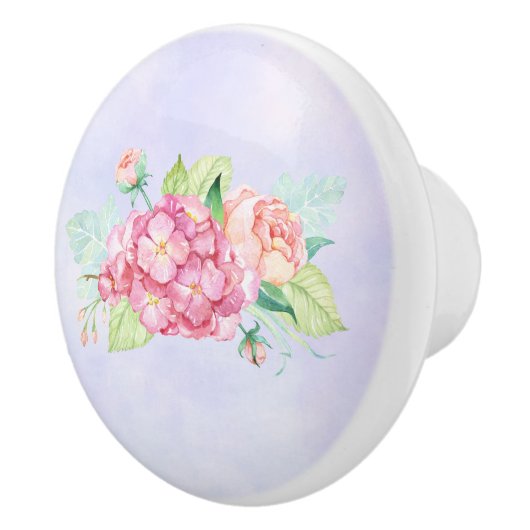 Elegant roze Waterverf Flower Bouquet Keramische Knop (Rechts)