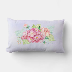 Elegant roze Waterverf Flower Bouquet Kussen