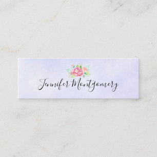 Elegant roze Waterverf Flower Bouquet Mini Visitekaartje