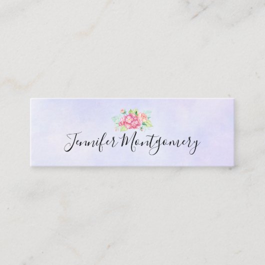 Elegant roze Waterverf Flower Bouquet Mini Visitekaartje (Voorkant)