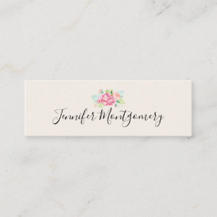 Elegant roze Waterverf Flower Bouquet Mini Visitekaartje