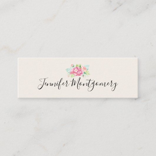 Elegant roze Waterverf Flower Bouquet Mini Visitekaartje (Voorkant)
