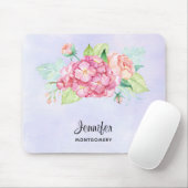 Elegant roze Waterverf Flower Bouquet Muismat (Met muis)