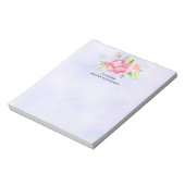 Elegant roze Waterverf Flower Bouquet Notitieblok (Linkerzijde)