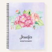 Elegant roze Waterverf Flower Bouquet Notitieboek (Voorkant)