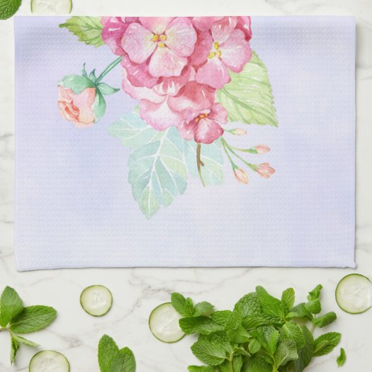 Elegant roze Waterverf Flower Bouquet Theedoek (Gevouwen)