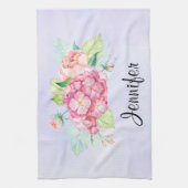 Elegant roze Waterverf Flower Bouquet Theedoek (Verticaal)