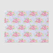 Elegant roze Waterverf Flower Bouquet Tissuepapier (Voorkant)