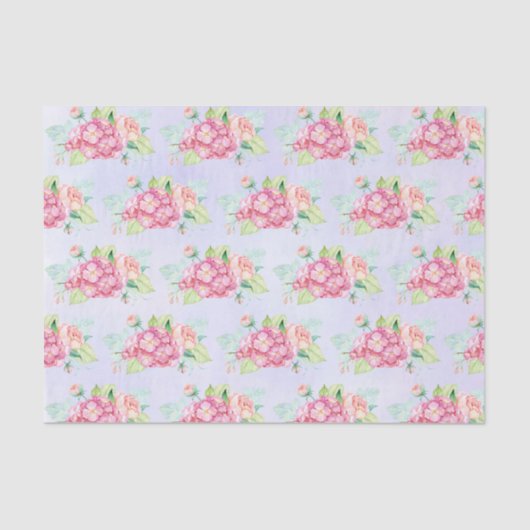 Elegant roze Waterverf Flower Bouquet Tissuepapier (Voorkant)