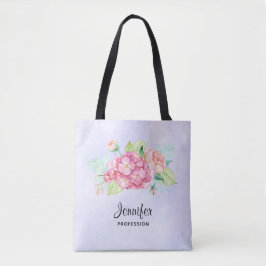 Elegant roze Waterverf Flower Bouquet Tote Bag