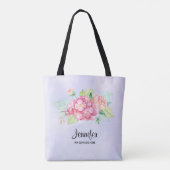 Elegant roze Waterverf Flower Bouquet Tote Bag (Achterkant)