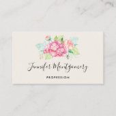 Elegant roze Waterverf Flower Bouquet Visitekaartje (Voorkant)