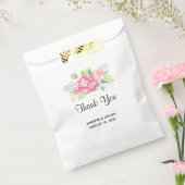 Elegant roze Waterverf Flower Bouquet Wedding Bedankzakje (Gezegeld)