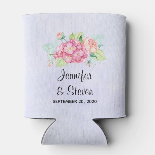 Elegant roze Waterverf Flower Bouquet Wedding Blikjeskoeler (Achterkant)