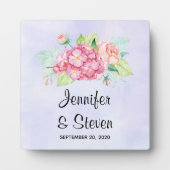 Elegant roze Waterverf Flower Bouquet Wedding Fotoplaat (Voorkant)