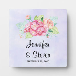 Elegant roze Waterverf Flower Bouquet Wedding Fotoplaat