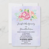 Elegant roze Waterverf Flower Bouquet Wedding Kaart (Voorkant)