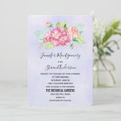 Elegant roze Waterverf Flower Bouquet Wedding Kaart (Staand voorkant)