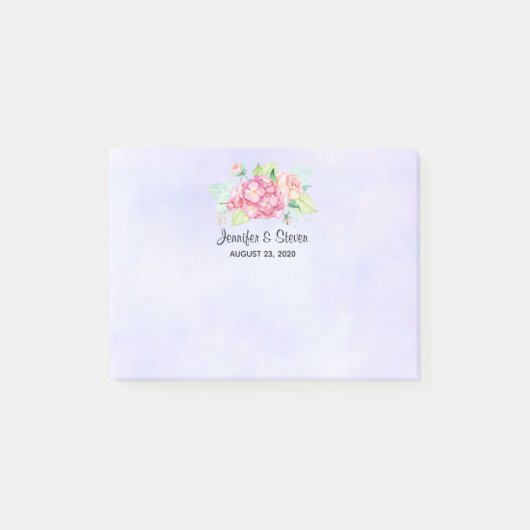 Elegant roze Waterverf Flower Bouquet Wedding Post-it® Notes (Voorkant)