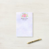 Elegant roze Waterverf Flower Bouquet Wedding Post-it® Notes (Op bureau)
