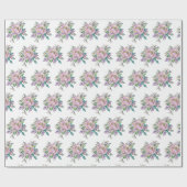 Elegant roze Waterverf Flowers botanisch Cadeaupapier (Vlak)