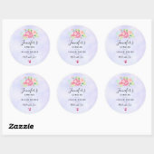 Elegant roze Waterverf Flowers Candle/Soap Ronde Sticker (Vel)