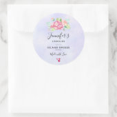 Elegant roze Waterverf Flowers Candle/Soap Ronde Sticker (Tas)