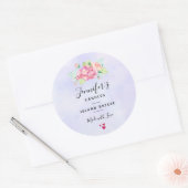Elegant roze Waterverf Flowers Candle/Soap Ronde Sticker (Envelop)