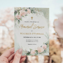 Elegant roze Waterverf Flowers Memorial Service