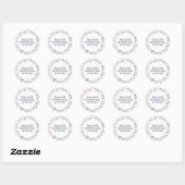 Elegant roze Waterverf Flowers Patroon Ronde Sticker (Vel)