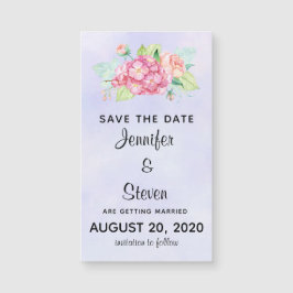 Elegant roze Waterverf Flowers Save the Date