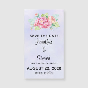 Elegant roze Waterverf Flowers Save the Date