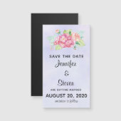 Elegant roze Waterverf Flowers Save the Date (Voorkant / Achterkant)