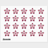 Elegant roze Waterverf Flowers Ster Sticker (Vel)