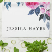 Elegant roze Waterverf Flowers Theedoek (Gevouwen)