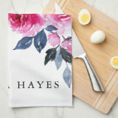 Elegant roze Waterverf Flowers Theedoek (Quarter Fold)