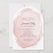 Elegant roze Waterverf gebogen Vrijgezellenfeest Kaart (Voorkant)