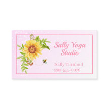 Elegant Roze Waterverf Geel Zonnebloem