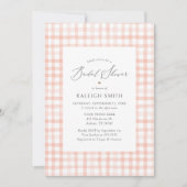 Elegant Roze Waterverf Gingham Vrijgezellenfeest Kaart (Voorkant)