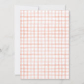 Elegant Roze Waterverf Gingham Vrijgezellenfeest Kaart (Achterkant)