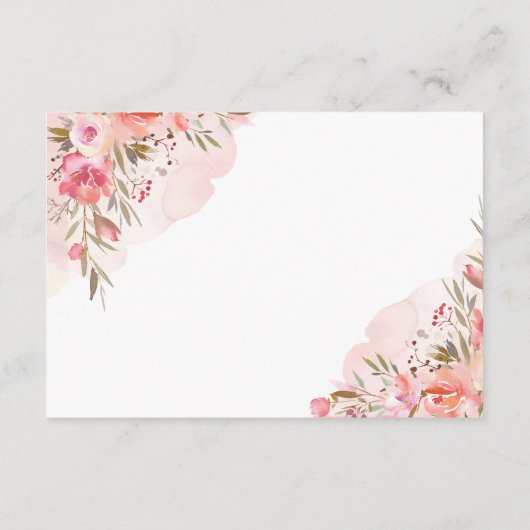 Elegant roze Waterverf gouden details Informatiekaartje (Achterkant)