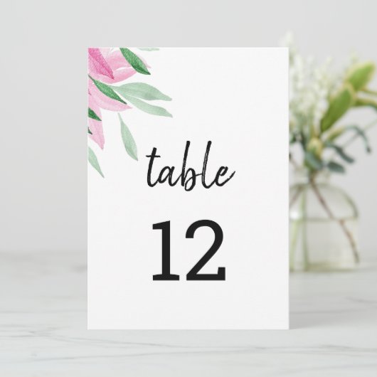 Elegant roze Waterverf handbeschilderd Aankondiging (Staand voorkant)