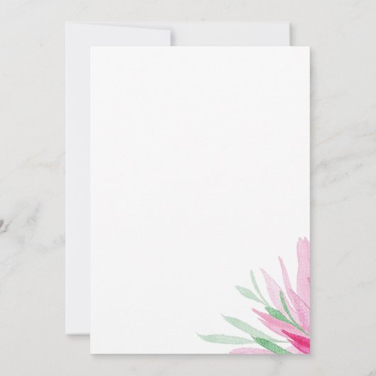 Elegant roze Waterverf handbeschilderd Aankondiging (Achterkant)