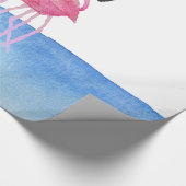 Elegant roze waterverf handbeschilderd flamingo cadeaupapier (Hoek)