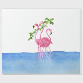 Elegant roze waterverf handbeschilderd flamingo cadeaupapier (Vlak)