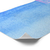 Elegant roze waterverf handbeschilderd flamingo poster (Hoek)