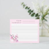 Elegant roze waterverf kersenbloesems script (Staand voorkant)