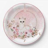 Elegant roze Waterverf Llama Baby shower P Papieren Bordje (Voorkant)