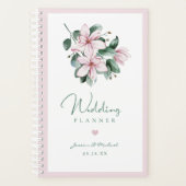 Elegant roze Waterverf Magnolia Floral Wedding Planner (Voorkant)