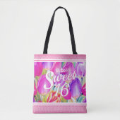 Elegant roze Waterverf met roze rand Tote Bag (Voorkant)